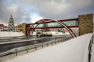 La nieve es la protagonista este 2 de enero en la Comunidad foral, que se encuentra en alerta amarilla