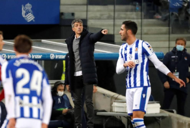 Imágenes del partido entre la Real Sociedad y Osasuna en el Reale Arena de San Sebastián.