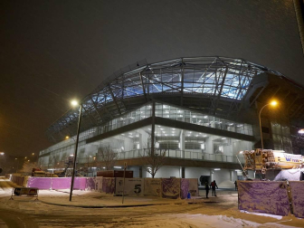 Imágenes de las horas previas y del partido Osasuna-Real Madrid, correspondiente a la jornada 18 y marcado por el paso de la borrasca Filomena.