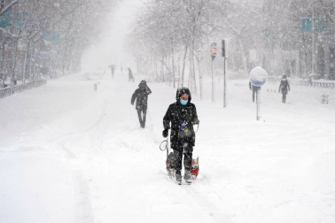 La Comunidad de Madrid ha despertado este sábado cubierta con una espesa manta de nieve que impide la movilidad en buena parte de la región, incluida la capital.