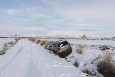 La borrasca Filomena ha dejado las Bardenas Reales de Navarra cubiertas de blanco