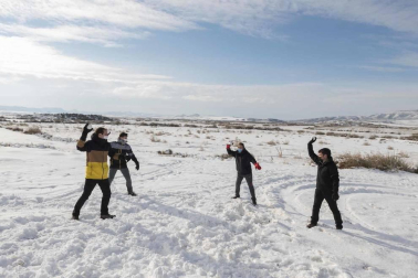 La borrasca Filomena ha dejado las Bardenas Reales de Navarra cubiertas de blanco