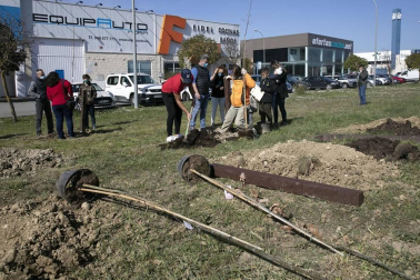 Decenas de personas han participado este sábado en Noáin en la plantación de árboles organizada por el Ayuntamiento de la localidad.