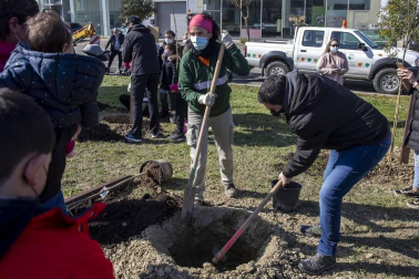 Decenas de personas han participado este sábado en Noáin en la plantación de árboles organizada por el Ayuntamiento de la localidad.