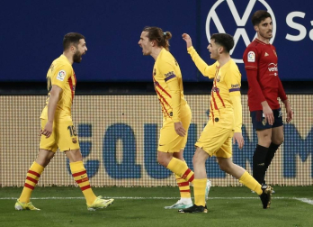 Imágenes del partido entre Osasuna y Barcelona disputado en El Sadar.