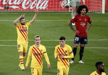 Imágenes del partido entre Osasuna y Barcelona disputado en El Sadar.
