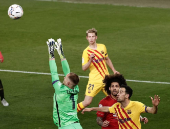 Imágenes del partido entre Osasuna y Barcelona disputado en El Sadar.