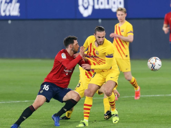 Imágenes del partido entre Osasuna y Barcelona disputado en El Sadar.