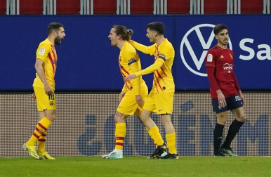 Imágenes del partido entre Osasuna y Barcelona disputado en El Sadar.