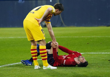 Imágenes del partido entre Osasuna y Barcelona disputado en El Sadar.