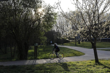 Calor y temperaturas agradables en los primeros día de la primavera en Pamplona.