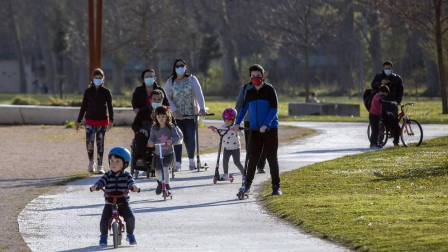 Calor y temperaturas agradables en los primeros día de la primavera en Pamplona.