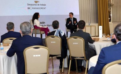 El empresario navarro Antonio Catalán, presidente de AC Hoteles by Marriott, participó en la primera cita organizada por Diario de Navarra y celebrada el 23 de marzo en el hotel Tres Reyes de Pamplona.