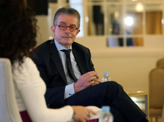 El empresario navarro Antonio Catalán, presidente de AC Hoteles by Marriott, participó en la primera cita organizada por Diario de Navarra y celebrada el 23 de marzo en el hotel Tres Reyes de Pamplona.