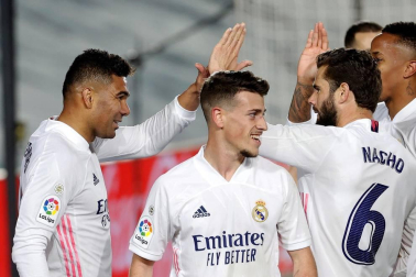 Imágenes del partido entre Real Madrid y Osasuna en el estadio Alfredo Di Stéfano.