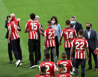 Galería de fotos del acto que ha tenido lugar en un Wanda Metropolitano sin aficionados