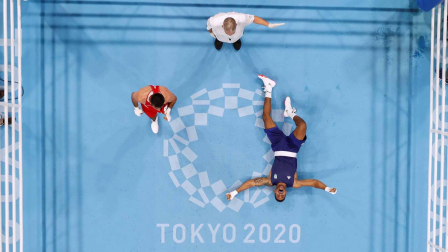 Combate de boxeo entre el representante de Brasil y Jordania