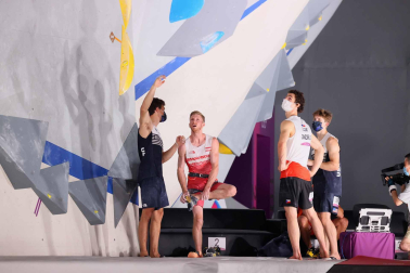 Escaladores durante la final