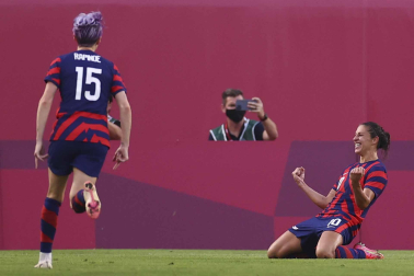 Estados Unidos celebra su gol por la medalla de bronce