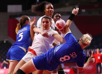 Final femenina de balonmano entre Francia y Rusia
