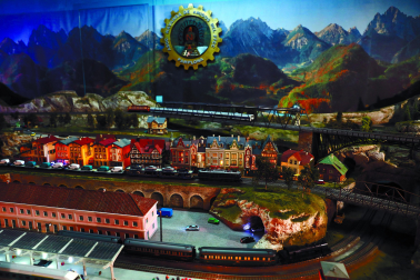 La estación de tren de Pamplona, recreada en la maqueta.