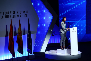 Intervención de la ministra de Industria, Comercio y Turismo, Reyes Maroto, en el Congreso Nacional de la Empresa Familiar, que se celebra en Baluarte.