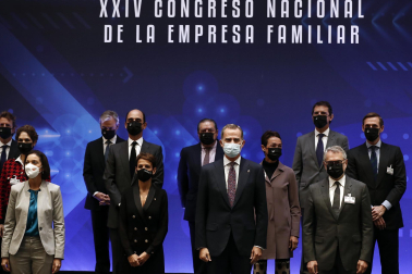 El rey Felipe VI ha inaugurado este lunes en Pamplona la 24 edición del Congreso Nacional de la Empresa Familiar.
