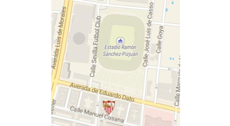 Ubicación del Ramón Sánchez-Pizjuán