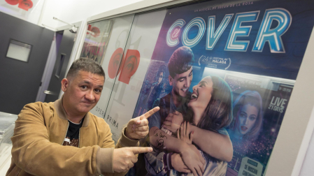 Secun de la Rosa, durante la presentación de su película, 'El cover', en Tudela