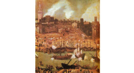 El río Guadalquivir, a la altura de Sevilla, en el siglo XVI