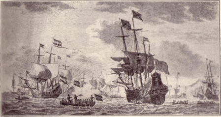 Enfrentamiento entre los barcos de Piet Hein y la Flota de Indias