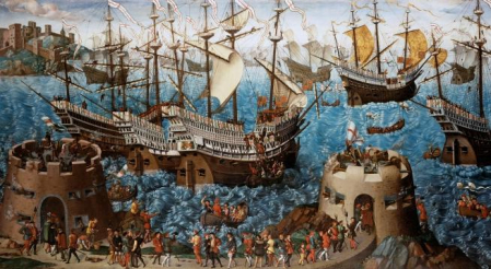 'The Embarkation of Henry VIII at Dover', cuadro de 1540