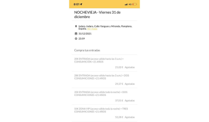 Captura de pantalla de la página web de Indara