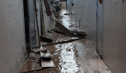 Inundaciones en las piscinas de Burlada