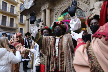 Los Reyes Magos, en el Ayuntamiento de Pamplona./