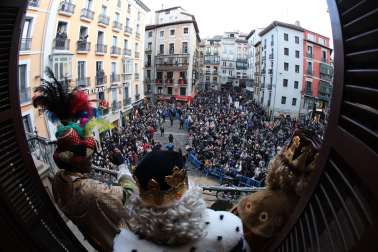 Los Reyes Magos, en el Ayuntamiento de Pamplona./