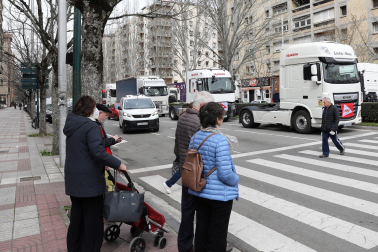 Fotos de la caravana de camiones en Pamplona