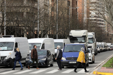 Fotos de la caravana de camiones en Pamplona