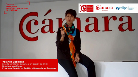 Yolanda Zubillaga, experta en Talento y Consultora en Gestión de RRHH nos habla del nuevo Programa 'Experto en Gestión y Desarrollo de Personas' que Cámara Navarra a puesto en marcha a través de su Escuela de Negocios en colaboración con AEDIPE. La mejor herramienta para los profesionales de la gestión de personas en su toma de decisiones.