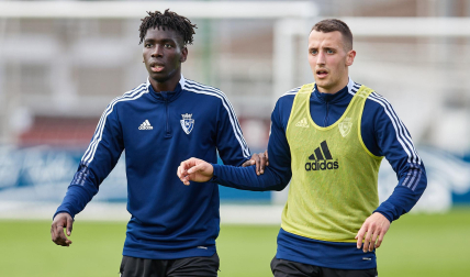 Adama Boiro y Xabi Irurita, en Tajonar