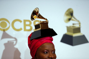 Asistentes a la gala de la 64 edición de los Premios Grammy.