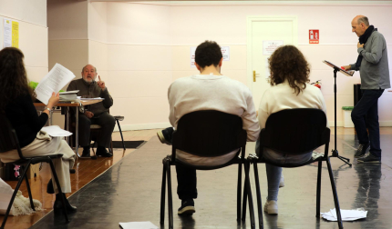 Fotos del ensayo de la obra de teatro 'En Pamplona nunca hay nada'