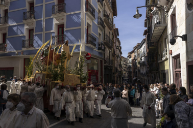 Procesión de Domingo de Ramos en Pamplona, desde la plaza Santa María la Real hasta la Catedral