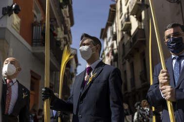 Procesión de Domingo de Ramos en Pamplona, desde la plaza Santa María la Real hasta la Catedral