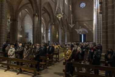 Procesión de Domingo de Ramos en Pamplona, desde la plaza Santa María la Real hasta la Catedral