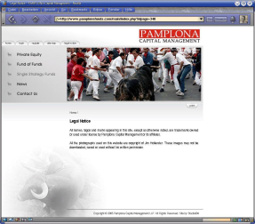 Una imagen de la web de Pamplona Capital Management en 2006.