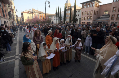 Procesión del Santo Entierro de la Semana Santa 2022 en Pamplona.