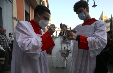 Procesión del Santo Entierro de la Semana Santa 2022 en Pamplona.