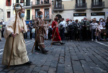 Procesión del Santo Entierro de la Semana Santa 2022 en Pamplona.
