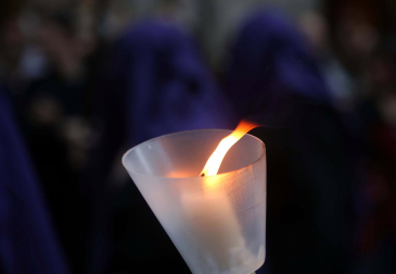 Procesión del Santo Entierro de la Semana Santa 2022 en Pamplona.